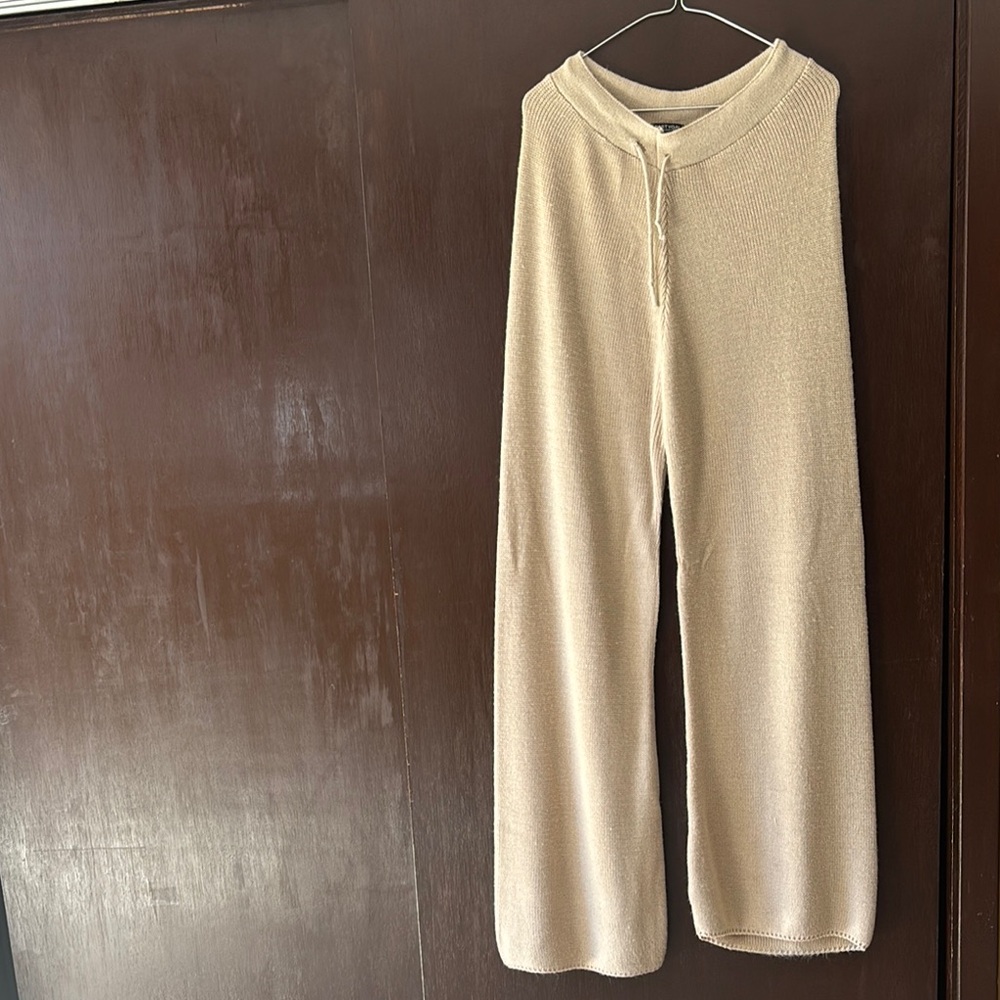 Nasty Gal Cream Knit Pants